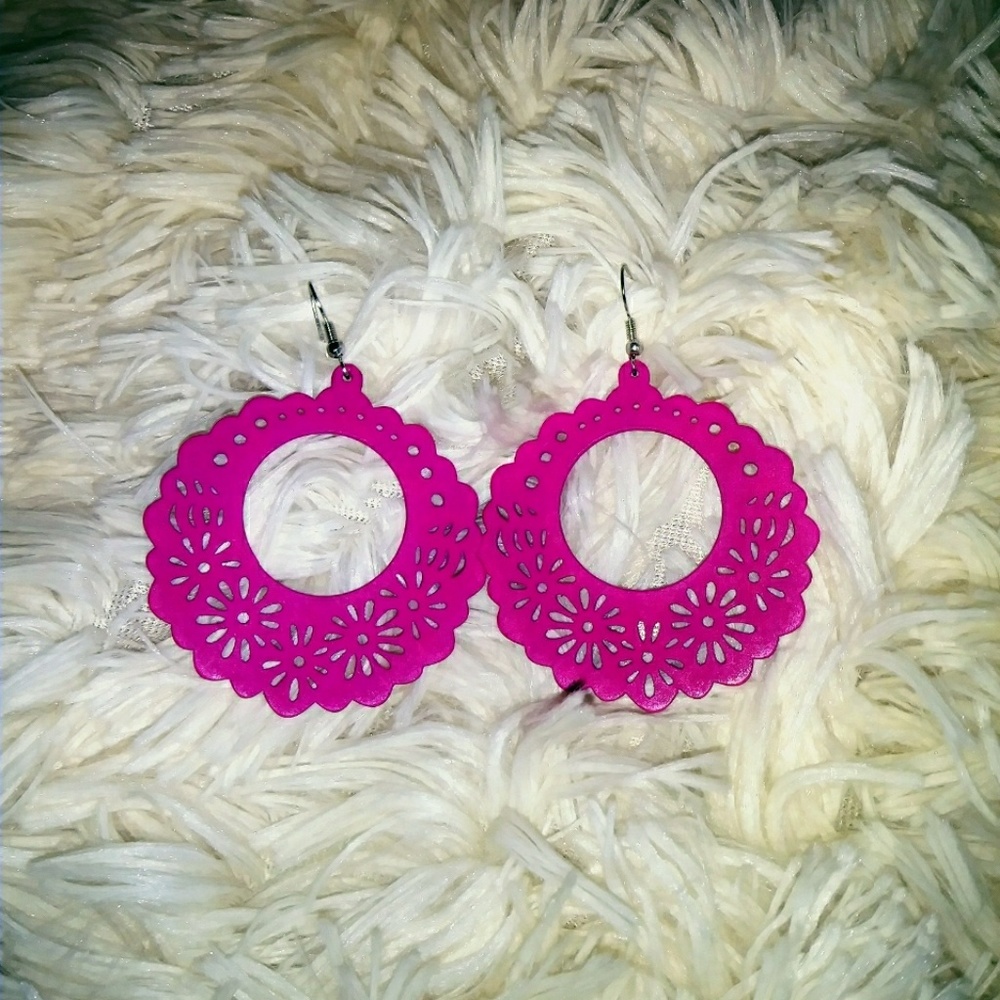 Hot pink earrings